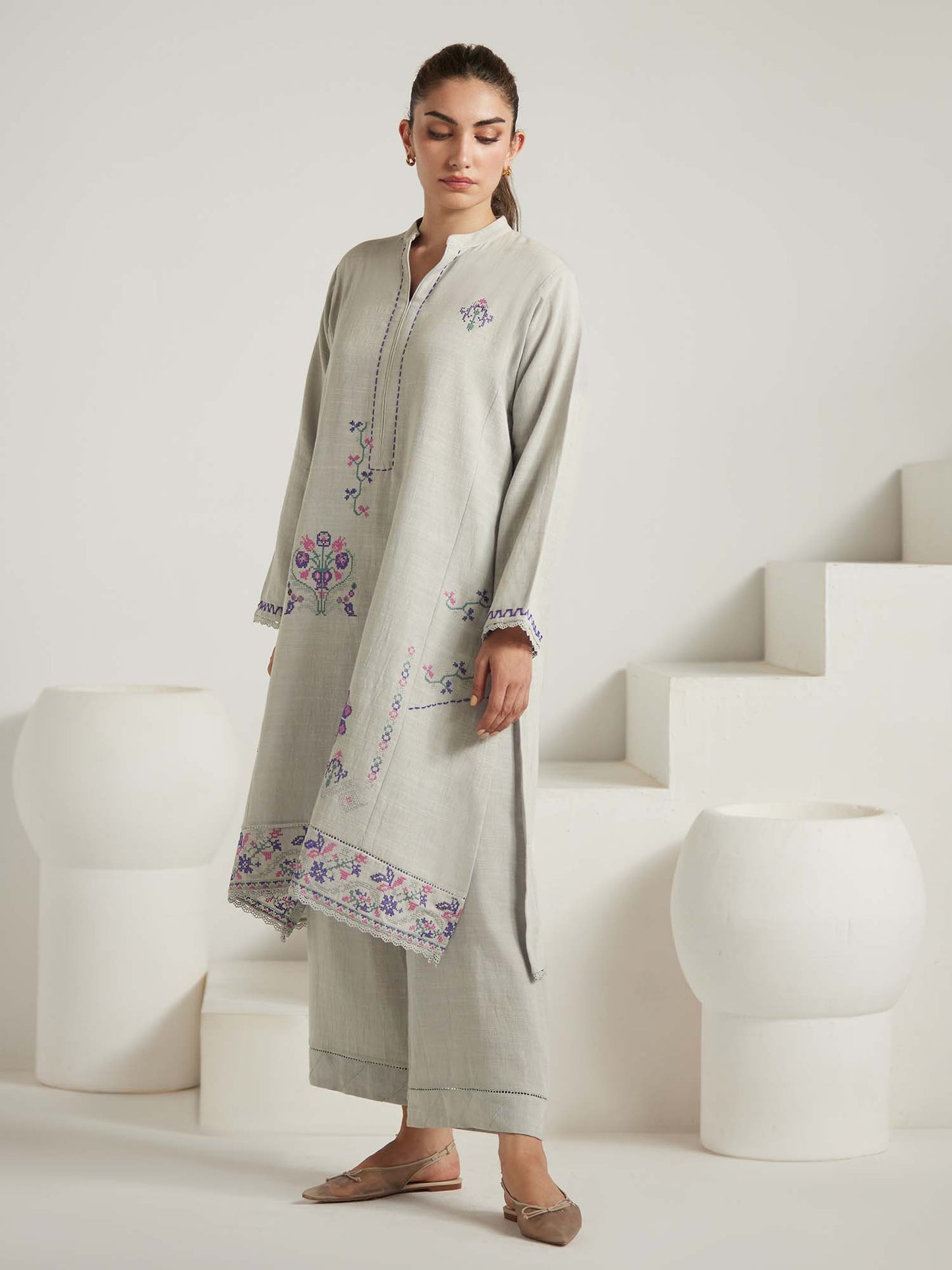 2-Piece Embroidered Set